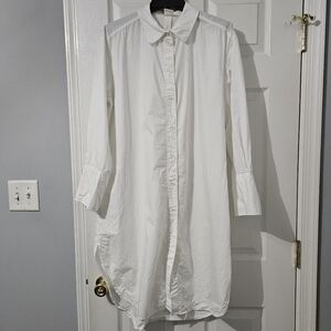 🛑⏰️Women's H&M Off-White Button-Up Shirt Dress - Medium